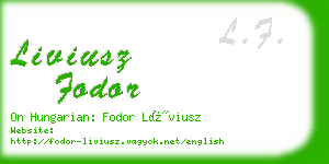 liviusz fodor business card